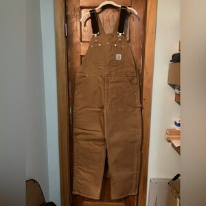 Carhartt Tan Overalls with Black Straps